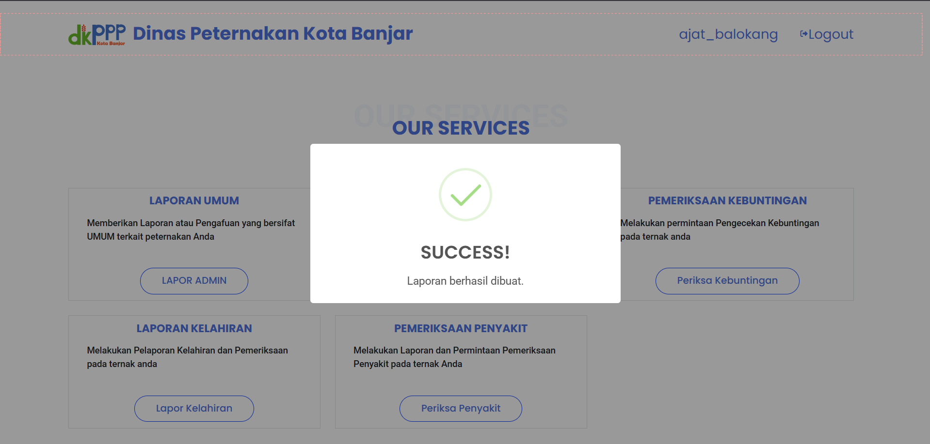 lapor berhasil