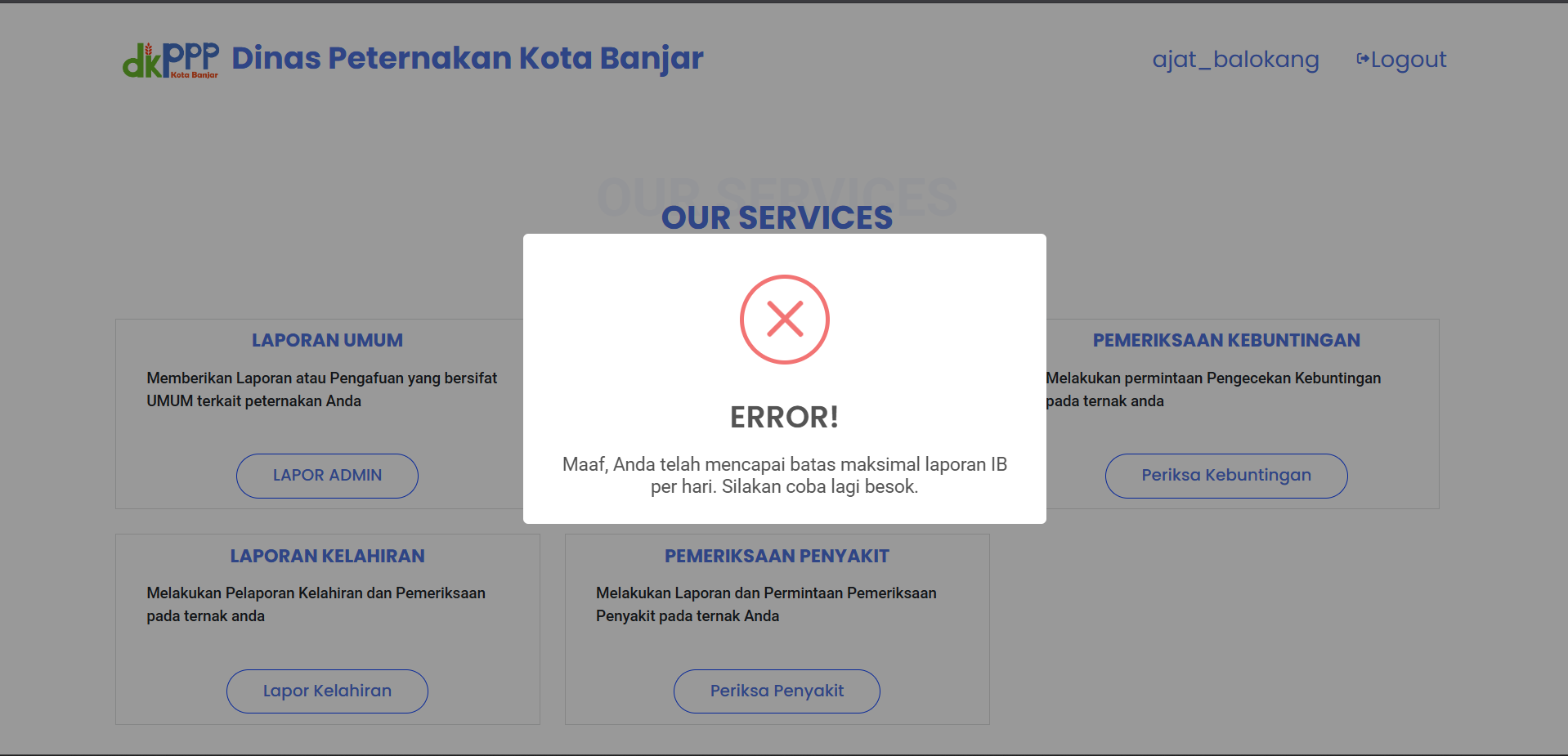 lapor gagal